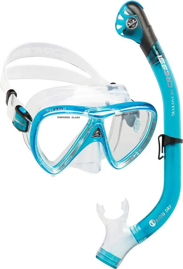 Alt view image 2 of 7 - Adult Snorkel Set (Mask, Dry Snorkel, Adjustable Fins) - Light for Travel - Ocean Set: Designed in Italy