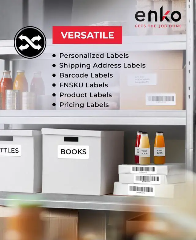 Alt view image 3 of 6 - 4 x 2 in 48 Rolls | 36000 Direct Thermal Address and Shipping Labels | Perforated, Strong Adhesive, Mailing, Barcode, FBA Stickers and FNSKU Labels Compatible with Zebra and Eltron Printers