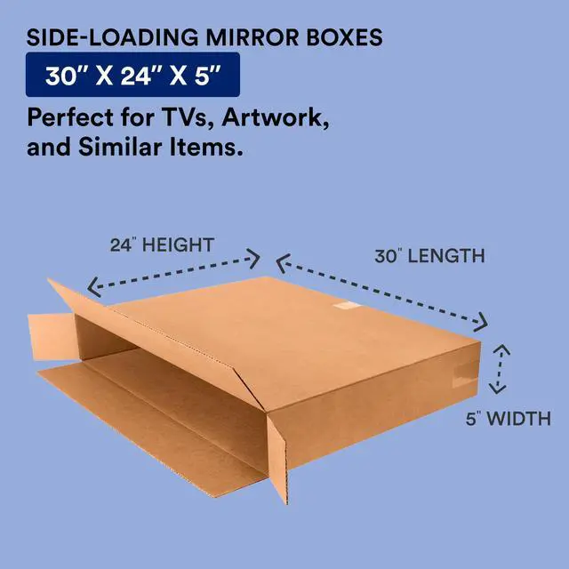 Alt view image 2 of 7 - Moving Boxes, 30"L x 5"W x 24"H 10-Pack Large Side Loading Corrugated Cardboard Box for Packing, Shipping and Storage
