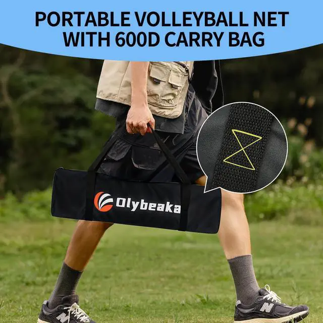 Alt view image 5 of 7 - 32ft Regulation Size Portable Outdoor Volleyball Net Set System for Backyard Beach with Height Adjustable Poles, PU Volleyball and Pump, Carry Bag, Boundary Line - Easy Set Up & Anti-Sagging
