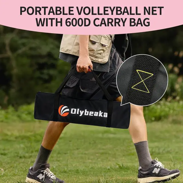 Alt view image 4 of 7 - 32ft Regulation Size Portable Outdoor Volleyball Net Set System for Backyard Beach with Height Adjustable Poles, PU Volleyball and Pump, Carry Bag, Boundary Line - Easy Set Up & Anti-Sagging