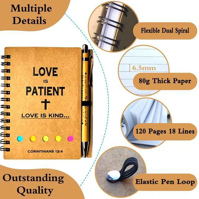 Alt view image 4 of 7 - 50 Sets Christian Notebooks Bulk Prayer Journals Inspirational Christian Gifts Bible Notebook with Bible Verse Pens for Women Men Church Members Bible Study Groups & Church Families