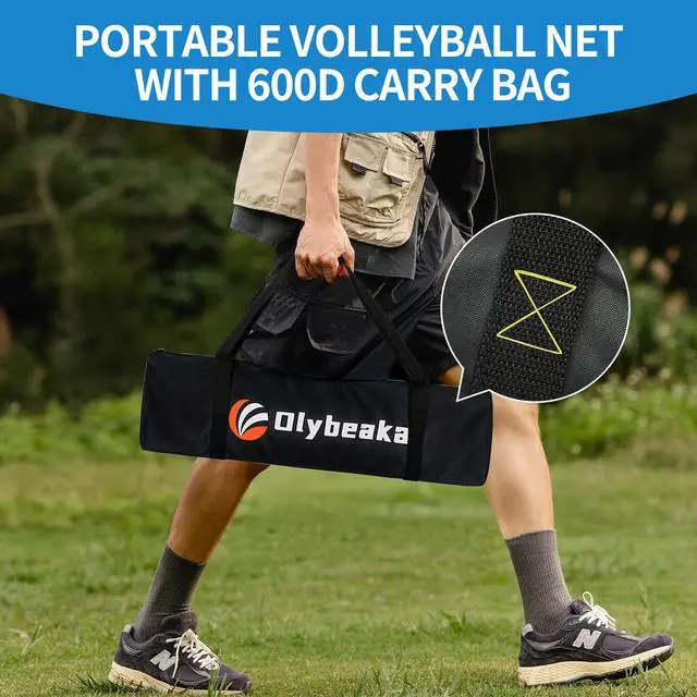 Alt view image 4 of 7 - 32ft Regulation Size Portable Outdoor Volleyball Net Set System for Backyard Beach with Height Adjustable Poles, PU Volleyball and Pump, Carry Bag, Boundary Line - Easy Set Up & Anti-Sagging