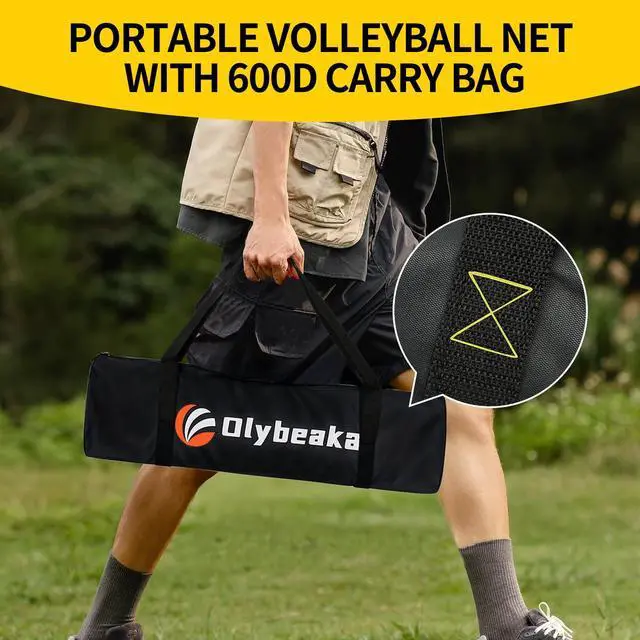 Alt view image 4 of 7 - 32ft Regulation Size Portable Outdoor Volleyball Net Set System for Backyard Beach with Height Adjustable Poles, PU Volleyball and Pump, Carry Bag, Boundary Line - Easy Set Up & Anti-Sagging