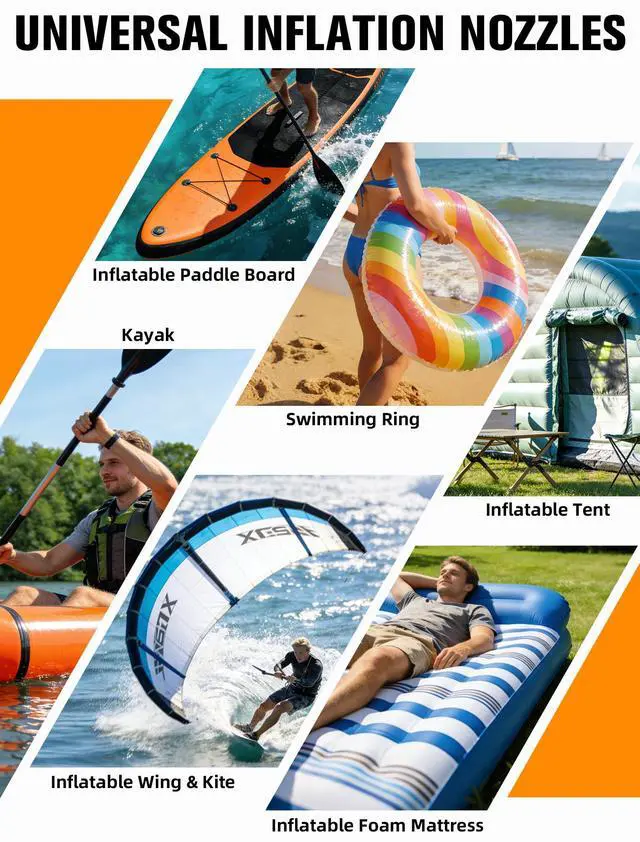 Alt view image 5 of 7 - Paddle Board Pump Electric Portable, 20PSI High Pressure SUP Pump | Auto Shut-Off, Rechargeable, 13500mAh Inflates 4 SUPs, Dual-Stage Inflation/Deflation, 12V DC Car Connector for Kayaks, Tents