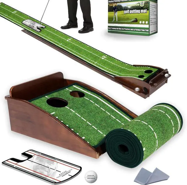 Main image of Putting Green Indoor Mat Outdoor Golf Putting Mat with Automatic Ball Return - Ideal for Home, Office, and Outdoor Use