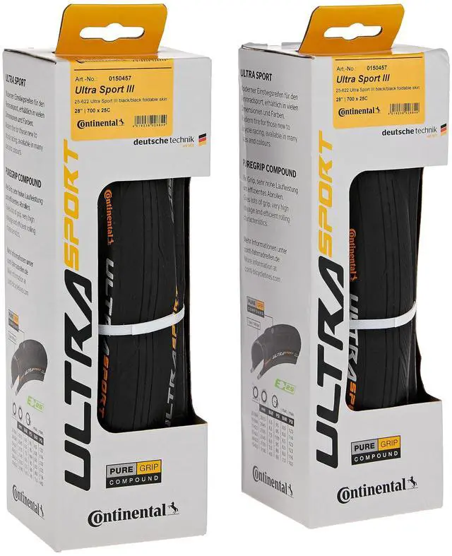 Main image of Ultra Sport III - Black - Road Bike Tire | Versatile Road Tire with Modern Tread Design - E25 Ebike Rated - PureGrip, 2 Pack