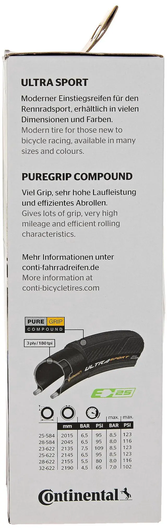 Alt view image 2 of 4 - Ultra Sport III - Black - Road Bike Tire | Versatile Road Tire with Modern Tread Design - E25 Ebike Rated - PureGrip, 2 Pack