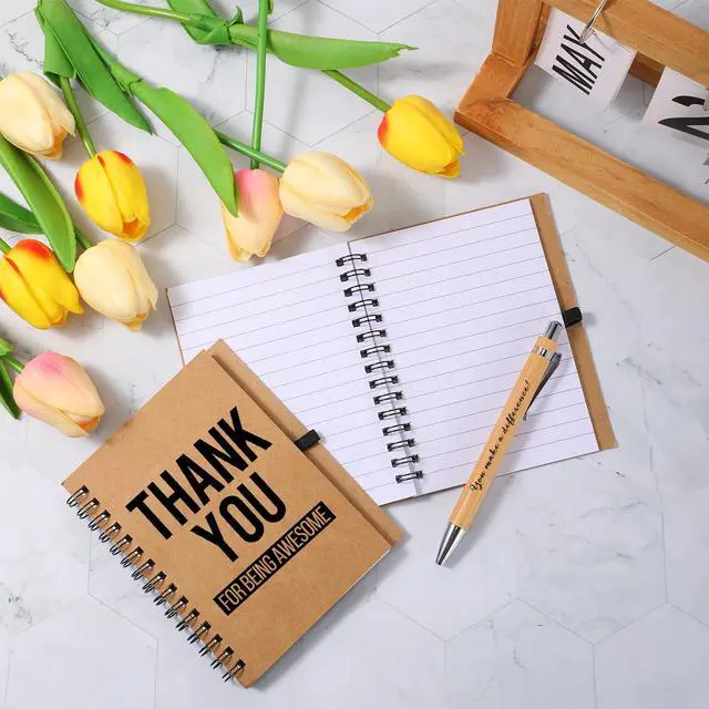 Alt view image 4 of 7 - 50 Sets Inspirational Notebooks with Retractable Pens Back to School Teacher Welcome Gifts Bulk Teacher Appreciation Motivational Spiral Journal Thank You Gifts for School Staff Employee