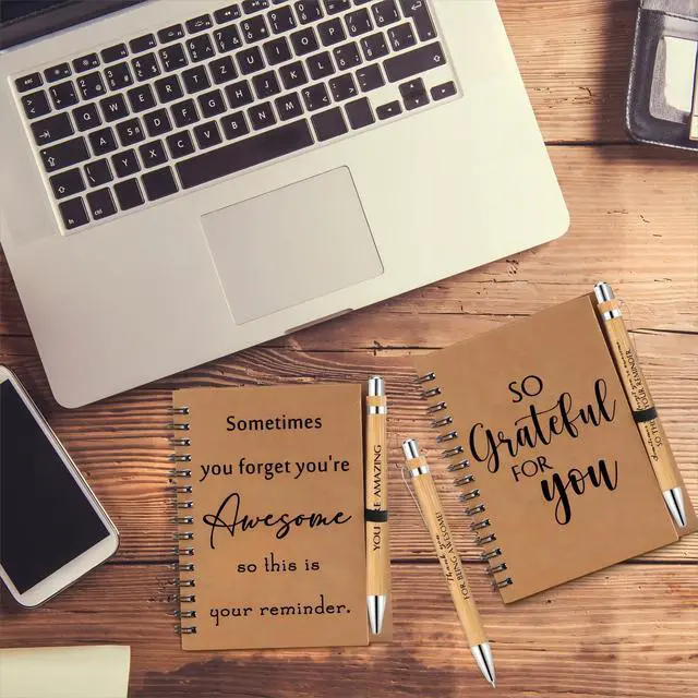 Alt view image 6 of 7 - 50 Sets Inspirational Notebooks with Retractable Pens Back to School Teacher Welcome Gifts Bulk Teacher Appreciation Motivational Spiral Journal Thank You Gifts for School Staff Employee