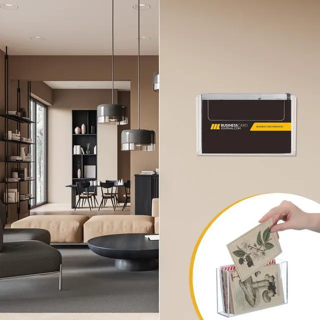 Alt view image 7 of 7 - Post Card Holder Display Stand 6 x 4 Inch Wall Mount Index Clear Acrylic Organizer Small Brochure Hanging Pamphlet Holder for Flyer Magazine File Display(12 Pack)