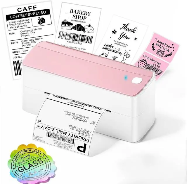 Main image of Bluetooth Thermal Label Printer 4x6 - 241BT Pink Label Printer
