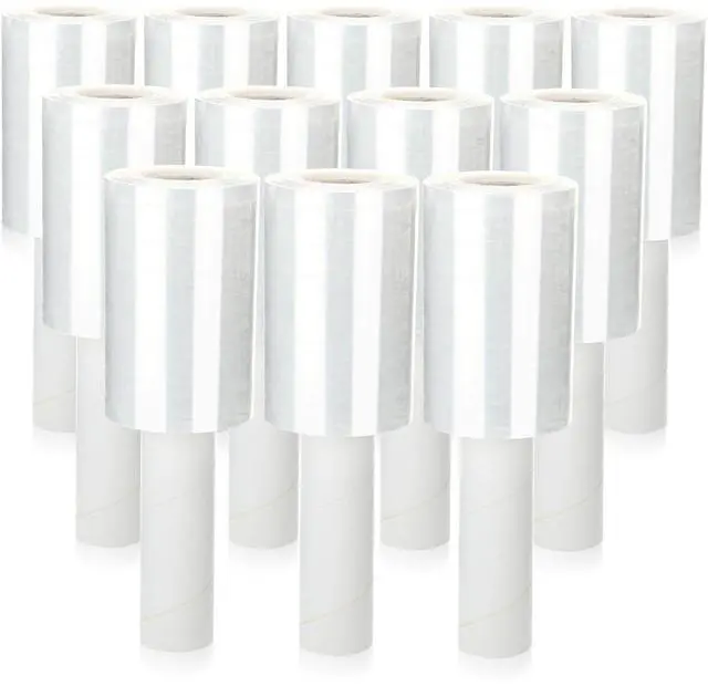 Main image of 12 Rolls 5 Inch x 800 Feet Clear Stretch Shrink Wrap Film with Handle 80 Gauge Heavy Duty PE Industrial Plastic Wrap for Packing, Moving, Furniture & Pallet, Self Adhering Packaging Film
