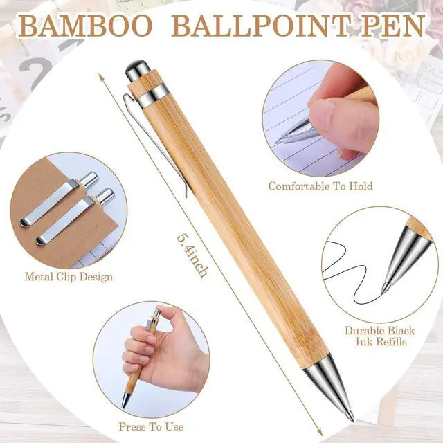 Alt view image 3 of 6 - 50 Set Bulk Notebooks with Pens Employee Appreciation Gifts, Spiral Kraft Pocket Notebooks Lined Journal with Bamboo Pens Personalized Gifts for Teachers Back to School Favors