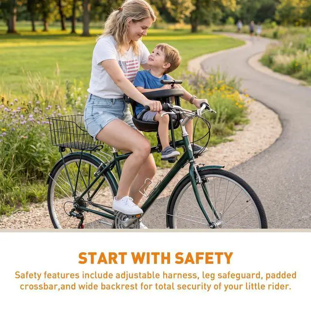 Alt view image 2 of 7 - Kid's Bike seat Front Child Carrier Bike Chair for Bicycle Kids seat for Children 2~4 Years,Weight 55 lbs