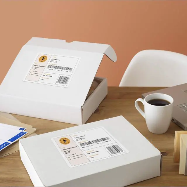 Alt view image 7 of 7 - Matte White Rectangle Labels, Sure Feed Technology, 5" x 3.5", 400 Matte White Printable Labels