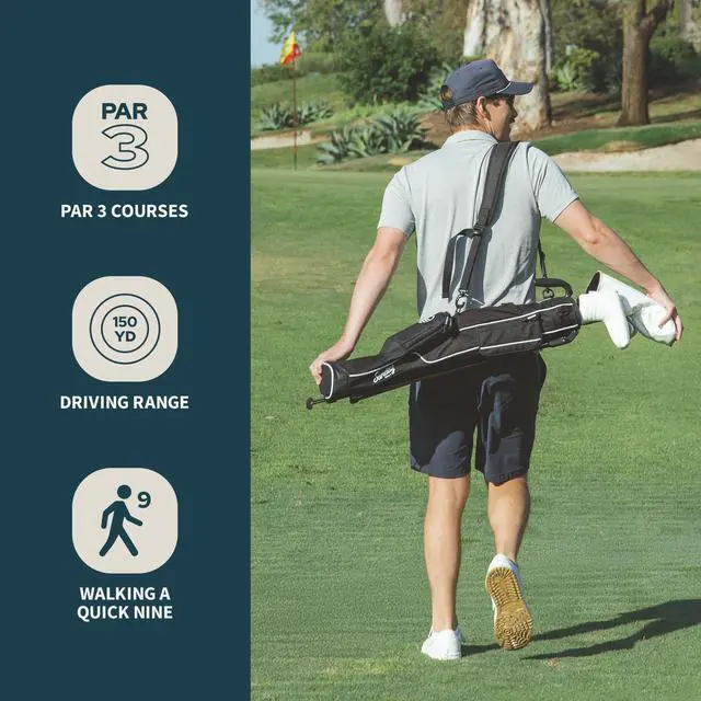Alt view image 6 of 6 - The Original Lightweight Bag with Stand | Easy to Carry, Durable, Pitch & Putt, Driving Range, Par 3 & Executive Courses