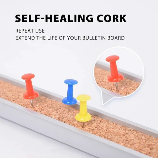 Alt view image 6 of 6 - Bulletin Bar Strip, Cork Board, Cork Strips, 36" x 1", Classroom, Office, Walls, Cubicle, Aluminum Frame,5 Pack, Silver