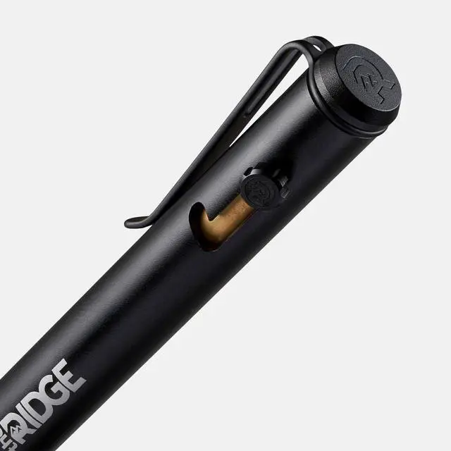 Alt view image 2 of 7 - Ridge Bolt Action Pen - CNC Machined Everyday Carry Pen, Knurled Grip, Pressurized Refill, Manganese Spring Steel Clip, Compact Pocket EDC Pen with Schmidt EasyFlow 9000 (Royal Black)