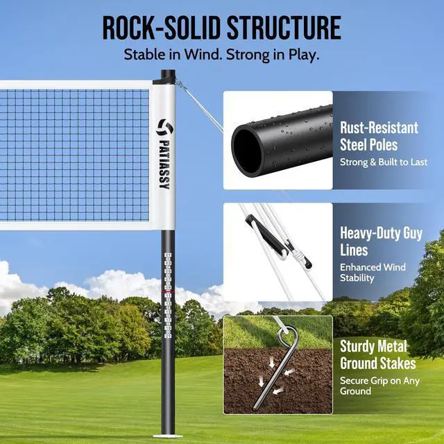 Alt view image 3 of 7 - Badminton Set for Backyard, Outdoor Badminton Net with Anti-Sag Design, 4 Professional Badminton Rackets, 4 Shuttlecocks and Carry Bag for Lawn or Beach