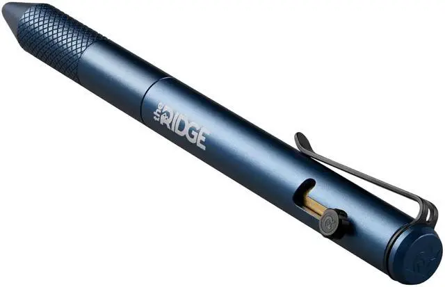 Main image of Ridge Bolt Action Pen - CNC Machined Everyday Carry Pen, Knurled Grip, Pressurized Refill, Manganese Spring Steel Clip, Compact Pocket EDC Pen with Schmidt EasyFlow 9000 (Alpine Navy)