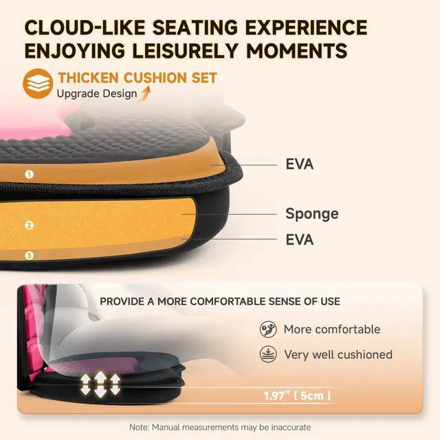 Alt view image 2 of 6 - Kayak Seats with Back Support, Thick Paddle Board Seat, Universal | 1.97"Thick Cushion, High-Back Support, Large Storage Bag, Ergonomic Design, Universal Fit for Kayak & SUP Fishing