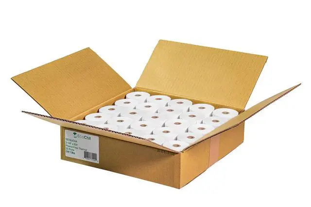 Alt view image 3 of 4 - Phenol-Free Thermal Receipt Paper Rolls, 3 1/8" x 200', Pre-Printed Eco-Friendly Message, Every Case Plants Two Trees, Case of 25