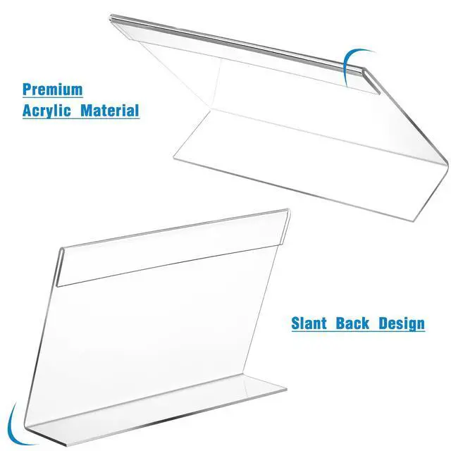 Alt view image 5 of 7 - 100 Pcs 7x5 Inch Clear Acrylic Sign Holder Plastic L-shape Vertical Menu Stand, Picture Photo Frames, Table Paper Holder, Flyer Sign Display Stand for Restaurants, Store, Office, Wedding