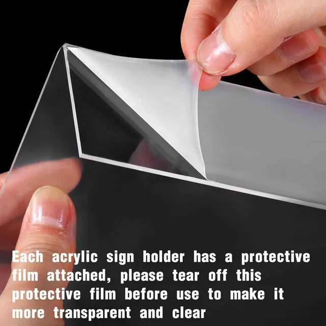 Alt view image 3 of 7 - 100 Pcs 7x5 Inch Clear Acrylic Sign Holder Plastic L-shape Vertical Menu Stand, Picture Photo Frames, Table Paper Holder, Flyer Sign Display Stand for Restaurants, Store, Office, Wedding