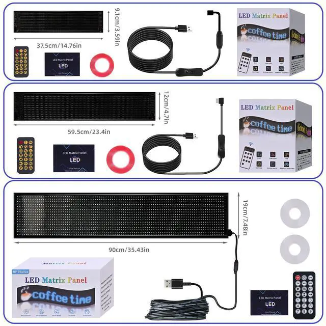 Alt view image 7 of 7 - 36.2"x7.6" Large Bright LED Sign, Programmable LED Scrolling Sign, Custom Flexible LED Store Sign with App Control DIY Text Pattern Animation, LED Digital Sign for Store Window Advertising Hotel