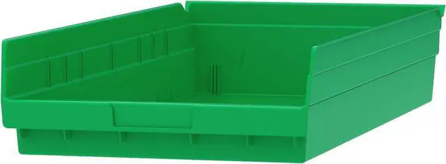 Alt view image 6 of 7 - 30174 Heavy Duty Plastic Shelf Bins, 24"x 11"x 4", Green, 6-Pk | Heavy Duty Nesting Storage Bins for Garage, Closet, Refrigerator, Kitchen, Cabinet, Drawer Organization, Pantry Organization