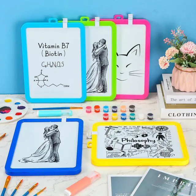 Alt view image 3 of 7 - 24 Pcs Dry Erase Mini White Boards Bulk 8.5 x 11'' Small Magnetic Whiteboard Double Sided Colored Writing Boards for Kids Students Locker Fridge (Colorful)
