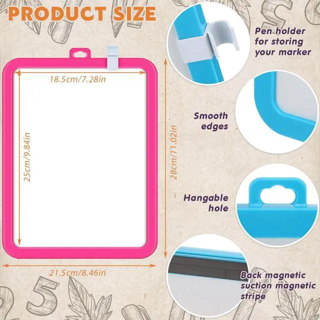 Alt view image 2 of 7 - 24 Pcs Dry Erase Mini White Boards Bulk 8.5 x 11'' Small Magnetic Whiteboard Double Sided Colored Writing Boards for Kids Students Locker Fridge (Colorful)