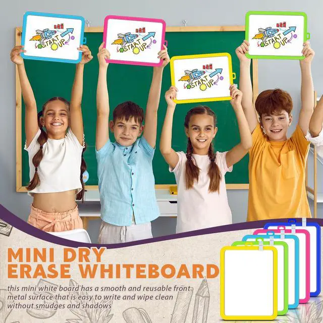 Alt view image 4 of 7 - 24 Pcs Dry Erase Mini White Boards Bulk 8.5 x 11'' Small Magnetic Whiteboard Double Sided Colored Writing Boards for Kids Students Locker Fridge (Colorful)