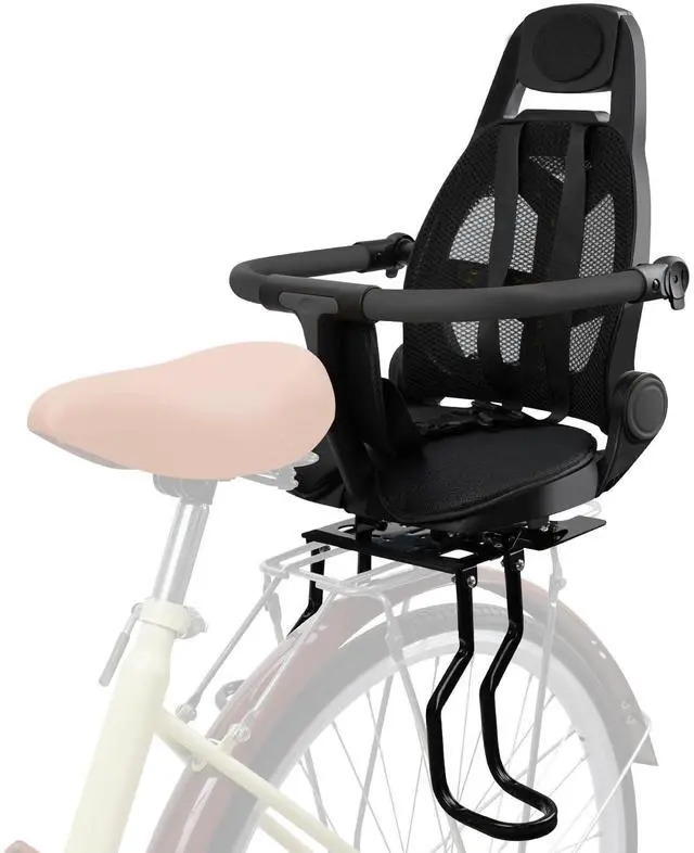 Main image of Rear Child Bike Seat,Rear Mounted Child Bike Seats,Back Mount Child Seat with Back Rest Armrest Foot Pedals,Width Adjustable Bicycle Rear Seat,Fits All Bicycle Rear Frames