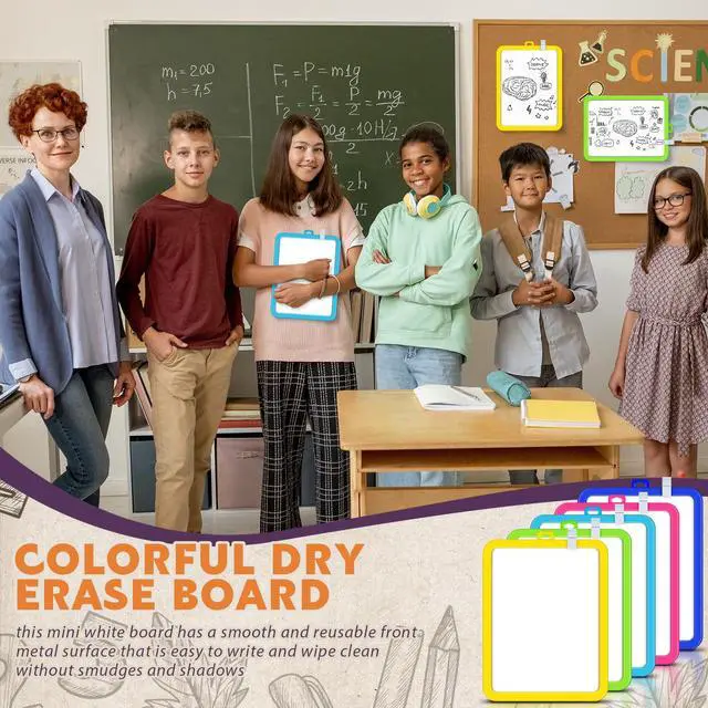 Alt view image 7 of 7 - 24 Pcs Dry Erase Mini White Boards Bulk 8.5 x 11'' Small Magnetic Whiteboard Double Sided Colored Writing Boards for Kids Students Locker Fridge (Colorful)