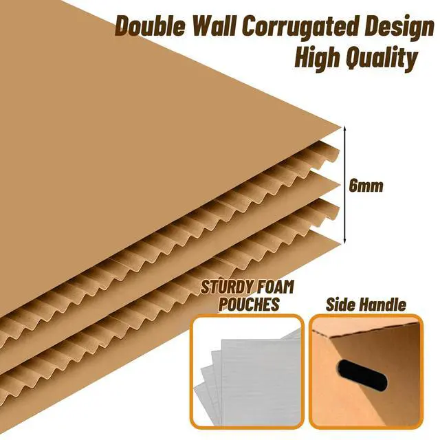 Alt view image 5 of 7 - 6-Pack 12-Bottle Wine Boxes for Moving 14"x12"x13" Wine Shipping Boxes with Reinforced Cardboard, Divider Kits & Handles,Glassware Packing Kits with Corrugated Dividers for Moving, Travel