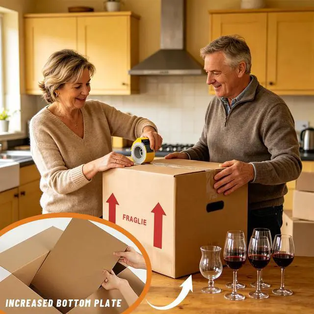 Alt view image 7 of 7 - 6-Pack 12-Bottle Wine Boxes for Moving 14"x12"x13" Wine Shipping Boxes with Reinforced Cardboard, Divider Kits & Handles,Glassware Packing Kits with Corrugated Dividers for Moving, Travel