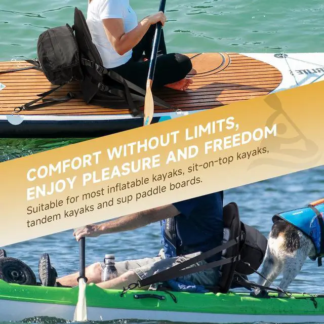 Alt view image 6 of 6 - Kayak Seats with Back Support, Thick Paddle Board Seat, Universal | 1.97"Thick Cushion, High-Back Support, Large Storage Bag, Ergonomic Design, Universal Fit for Kayak & SUP Fishing