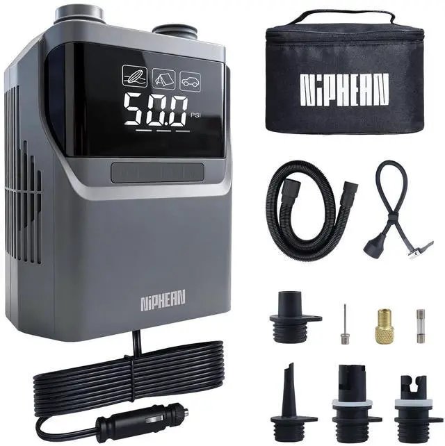 Main image of Paddle Board Electric Pump, 50 PSI Automatic Dual Stage Air Pump | Auto Inflation & Deflation, 12V DC Car Connector Portable SUP Pump for Stand Up Paddle Board, Kayak, Boats, Tents and Tires
