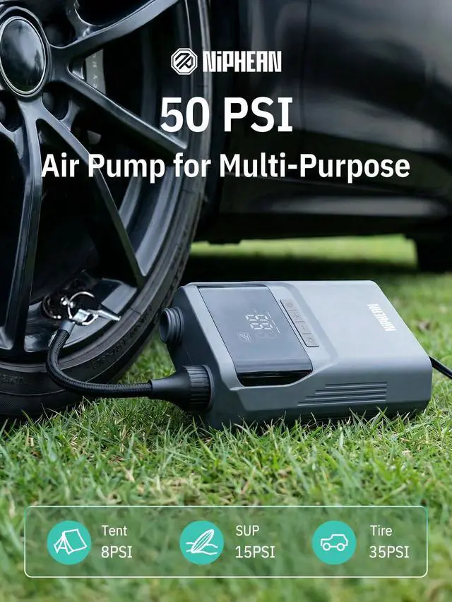 Alt view image 2 of 7 - Paddle Board Electric Pump, 50 PSI Automatic Dual Stage Air Pump | Auto Inflation & Deflation, 12V DC Car Connector Portable SUP Pump for Stand Up Paddle Board, Kayak, Boats, Tents and Tires
