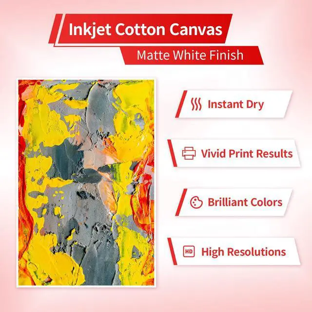 Alt view image 2 of 6 - 350g Printable Cotton Sheets for Inkjet Printer 8.5x11 Inch | 100Sheets,100% Real Cotton Fabric,Matte Finish for Photo Printing,Craft Projects