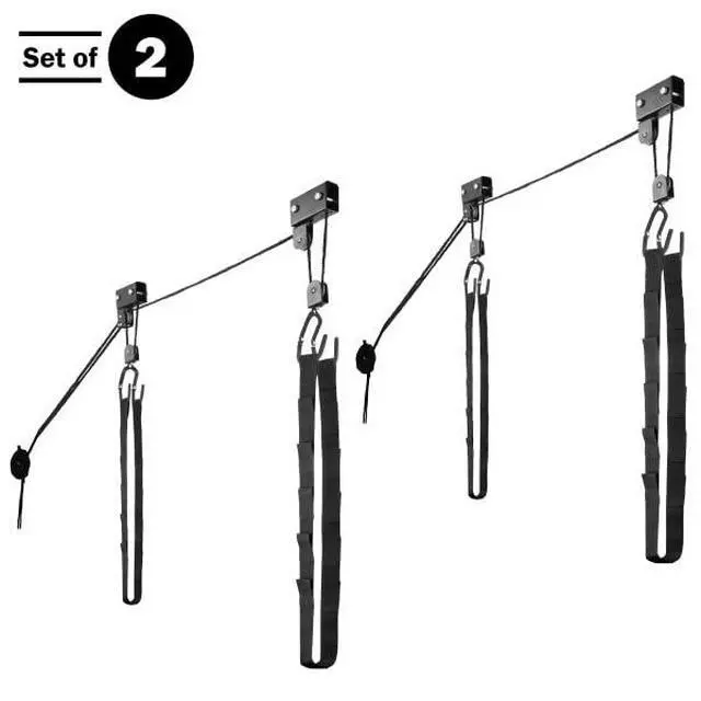 Alt view image 2 of 7 - Kayak Hoist Quality Garage Storage Canoe Lift with 125 lb Capacity Even Works as Ladder Lift Premium Quality Pulley System, 2 Count (Pack of 2)