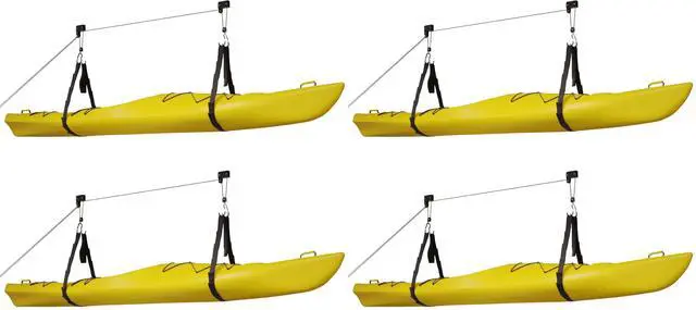 Main image of Kayak Hoist Quality Garage Storage Canoe Lift with 125 lb Capacity Even Works as Ladder Lift Premium Quality Pulley System, 2 Count (Pack of 2)