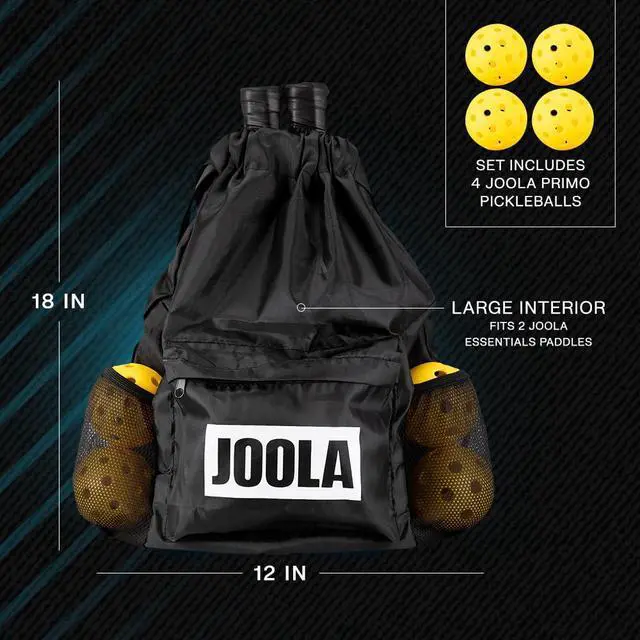 Alt view image 5 of 5 - Pickleball Paddles & Sets - Includes 2 Rackets, 24 Balls, and Storage Carry Bag - USAP Approved