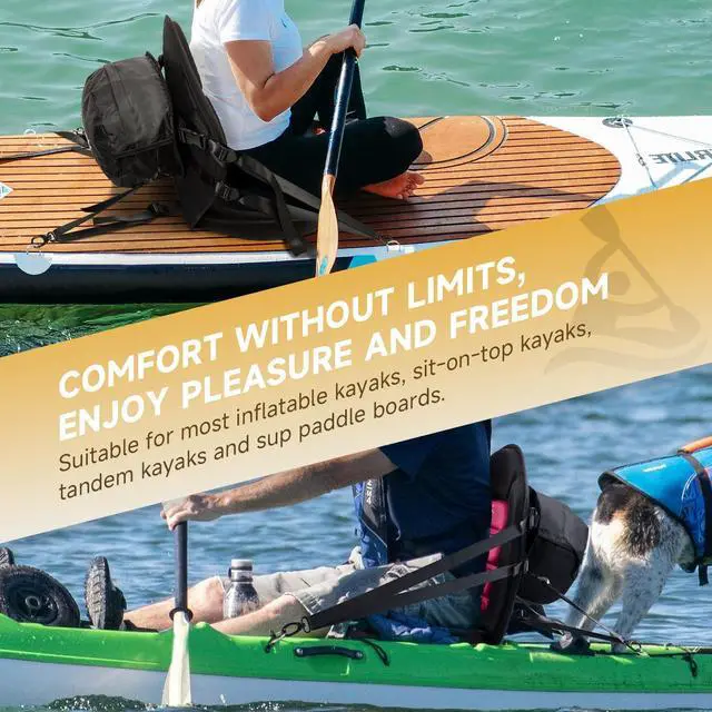 Alt view image 6 of 6 - Kayak Seats with Back Support, Thick Paddle Board Seat, Universal | 1.97"Thick Cushion, High-Back Support, Large Storage Bag, Ergonomic Design, Universal Fit for Kayak & SUP Fishing