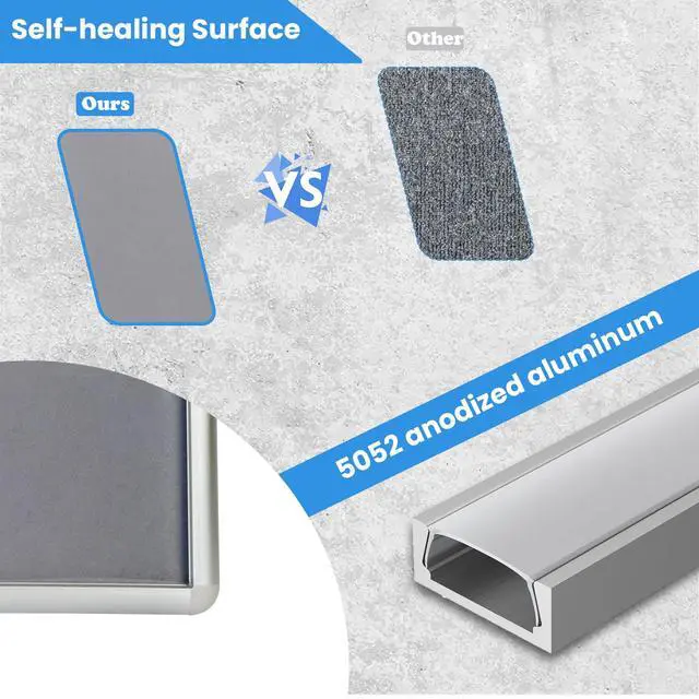 Alt view image 7 of 7 - 36"x24" Enclosed Bulletin Board with Locking Door, Tamper-Proof Dispaly Case, Aluminium Frame, Outdoor Bulletin Board Weatherproof, Lockable noticeboard for School,Office,etc