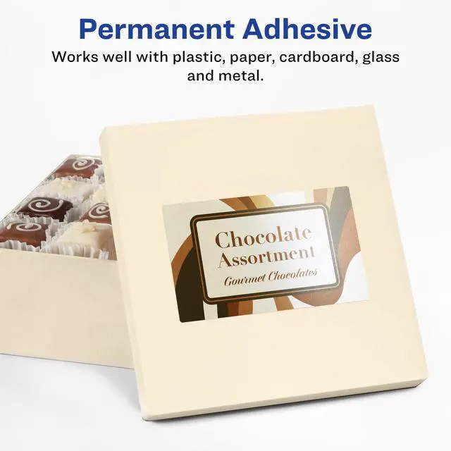 Alt view image 3 of 7 - Pearlized Ivory Rectangle Labels, Sure Feed Technology, Print-to-The-Edge, 3" x 3.75", 600 Pearlized Ivory Labels, Laser/Inkjet Printable
