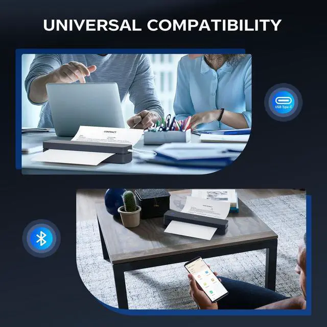 Alt view image 6 of 6 - Portable Thermal Portable Printer, Inkless Bluetooth Printer for Phone | 8.5 x 11" US Letter Support, USB PC Printing,Truck Drivers, Field Service, Business Travel, Remote Work, Small Home Offices