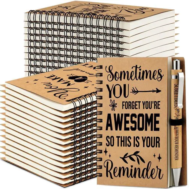 Main image of 64 Sets/128 Pcs Employee Appreciation Gifts Bulk Inspirational Spiral Notebooks with Motivational Pens Small Notepad Thank You Gifts for Coworkers Office Staff Teachers Volunteers Team Nurses
